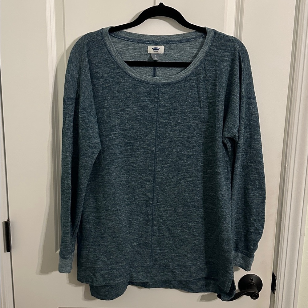 Old Navy Oversized Heather Blue Pullover Tunic Top Size Small Tall